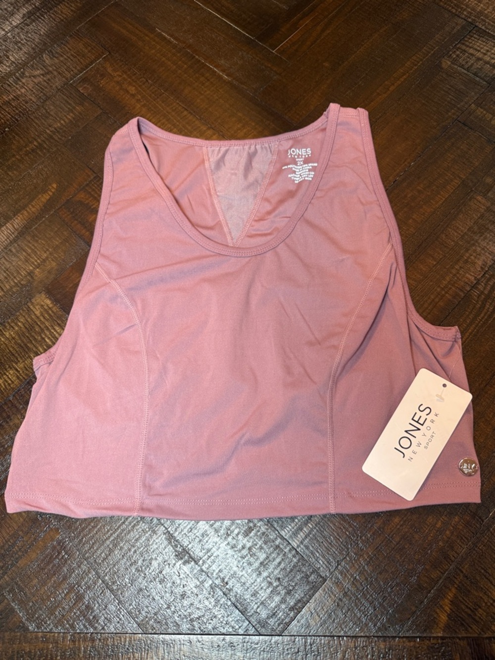 Jones New York Sport Mauve Cropped Tank 2X NWT Athleisure